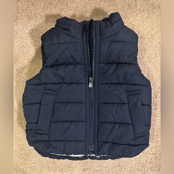 GAP Other - Baby Gap Sherpa Lined Puffer Vest Toddler Boys Size 12-18M, Navy Blue